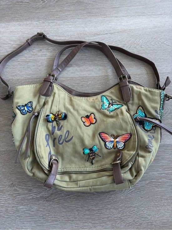 Desigual Handbags - Desigual embroidered beaded butterfly rose handbag